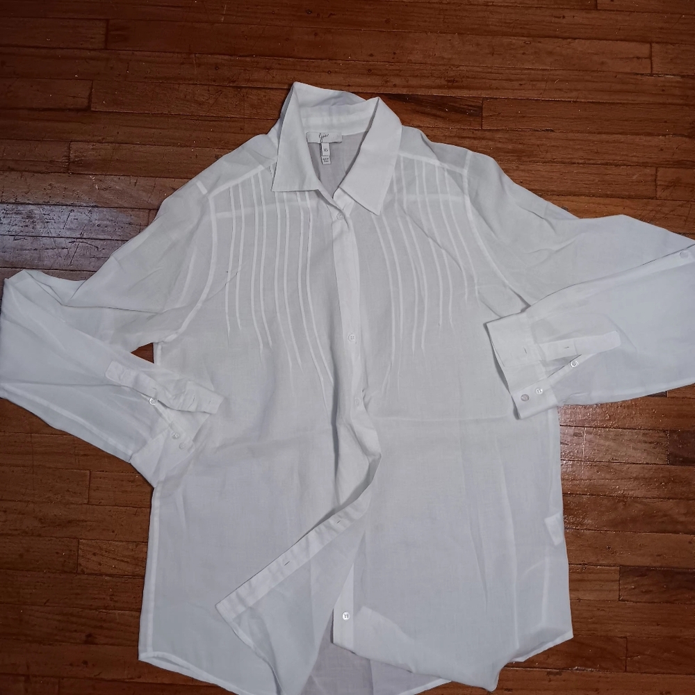 Joie White Dress Shirt Classic Formal Style